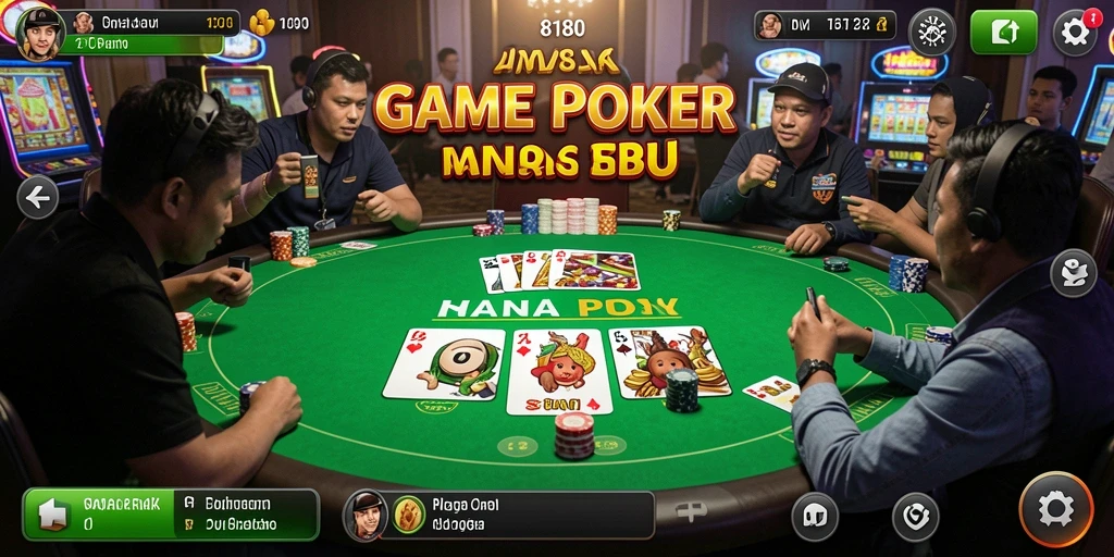 Tampilan menarik dari gameplay Poker yang seru dan menantang.