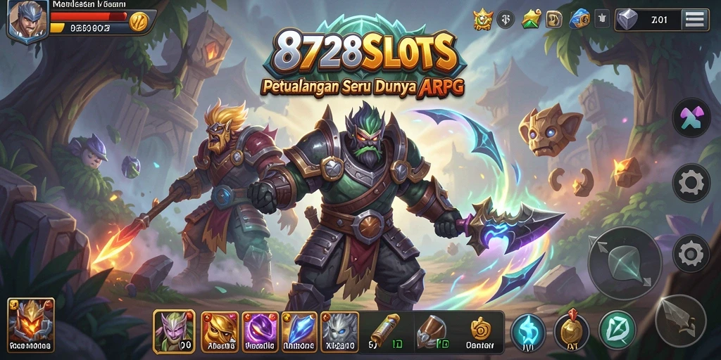 Tampilan aksi epik dalam gameplay ARPG 8728SLOTS.