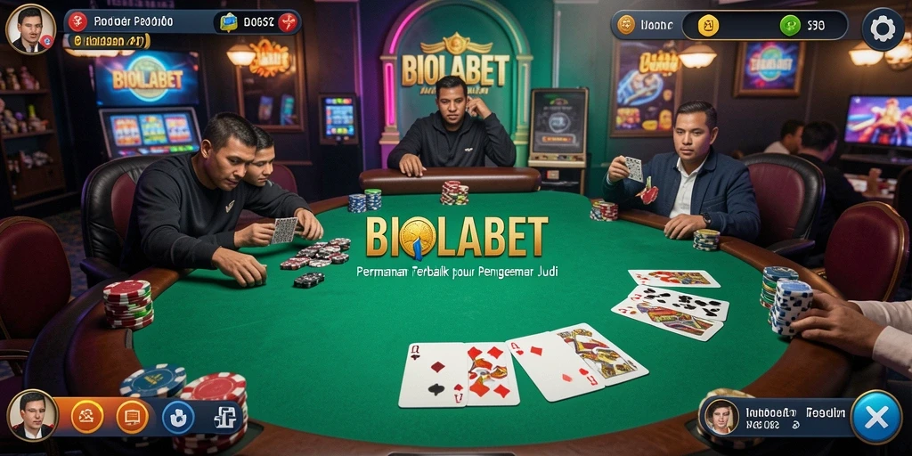 Tampilan gameplay Poker yang menarik dan interaktif di BIOLABET.