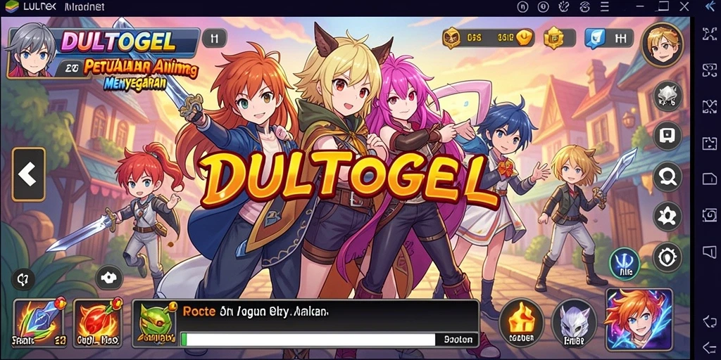 Screenshot DULTOGEL menampilkan aksi seru karakter Anime.