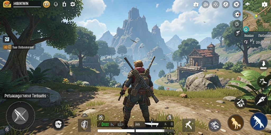 Tangkapan layar gameplay HIBIKIWIN yang menampilkan kebebasan eksplorasi.