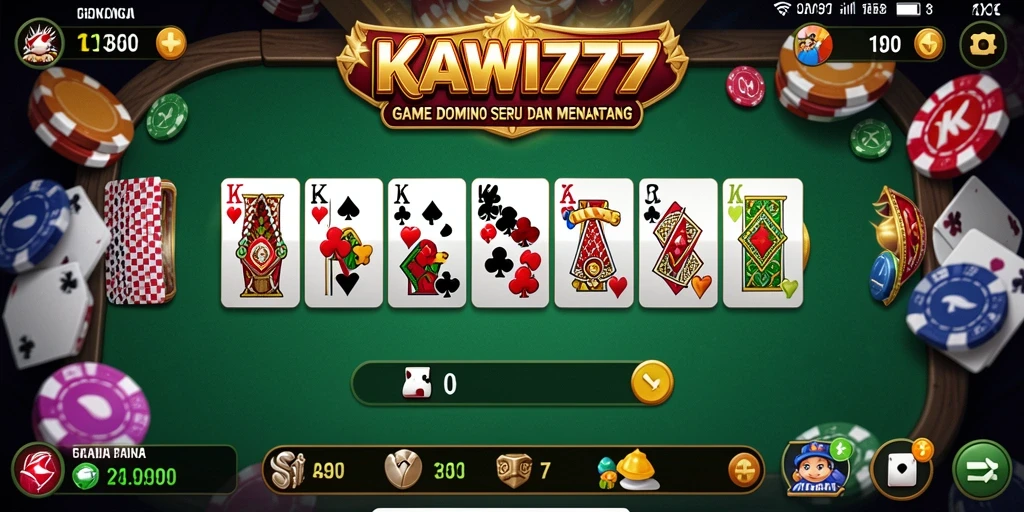 Screenshot gameplay KAWI777 yang menampilkan aksi mendebarkan dalam permainan Domino.