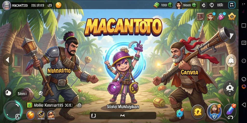 Screenshot gameplay <strong>MACANTOTO</strong> menunjukkan keseruan dan desain grafis yang menarik.