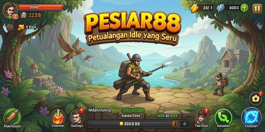 Screenshot PESIAR88 menampilkan karakter Idle yang sedang beraksi.