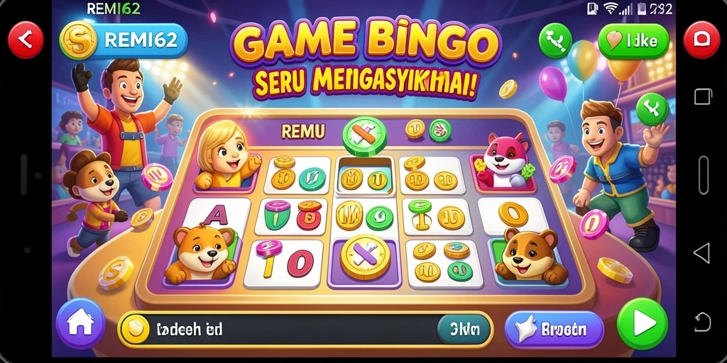 Tampilan utama gameplay Bingo yang seru dan interaktif di REMI62.