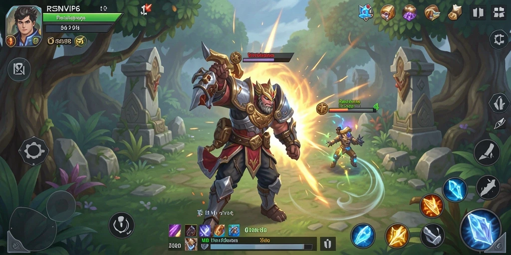 Tampilan gameplay RSNVIP6 saat karakter beraksi di petualangan RPG.