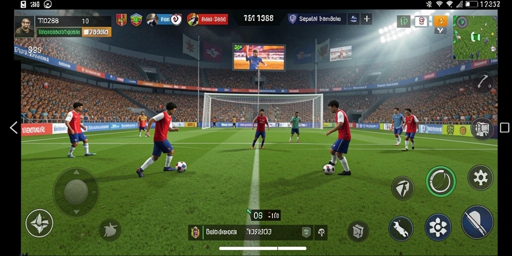 Gameplay mendebarkan TO288 dengan aksi sepak bola yang seru.