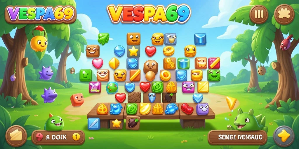 Tampilan gameplay VESPA69 yang mendebarkan dan penuh warna.